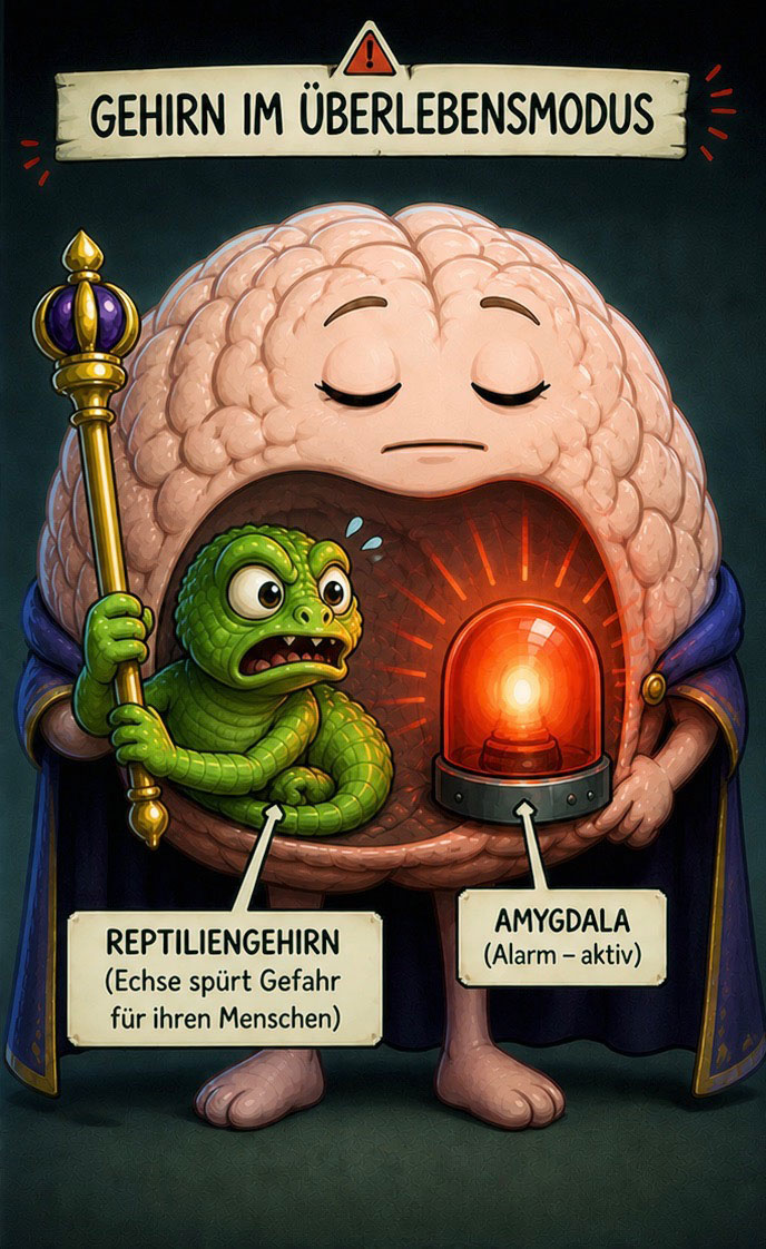 Gehirn im Überlebensmodus. Das Konzept des Reptiliengehirns von mindTV